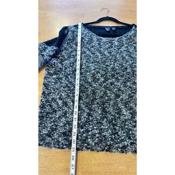 Eileen Fisher Project Boucle Knit Black Gray Sweater SIZE L Mohair Wool - Picture 8 of 9
